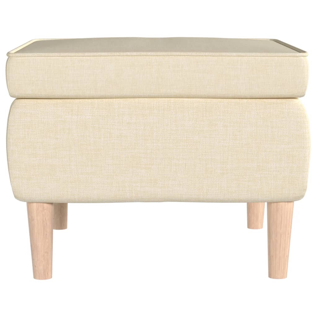 Tabouret avec pieds en bois Crème Tissu - XIOS
