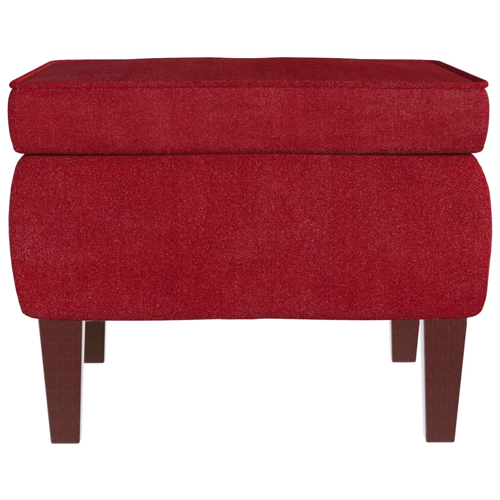 Tabouret avec pieds en bois Rouge bordeaux Velours - XIOS