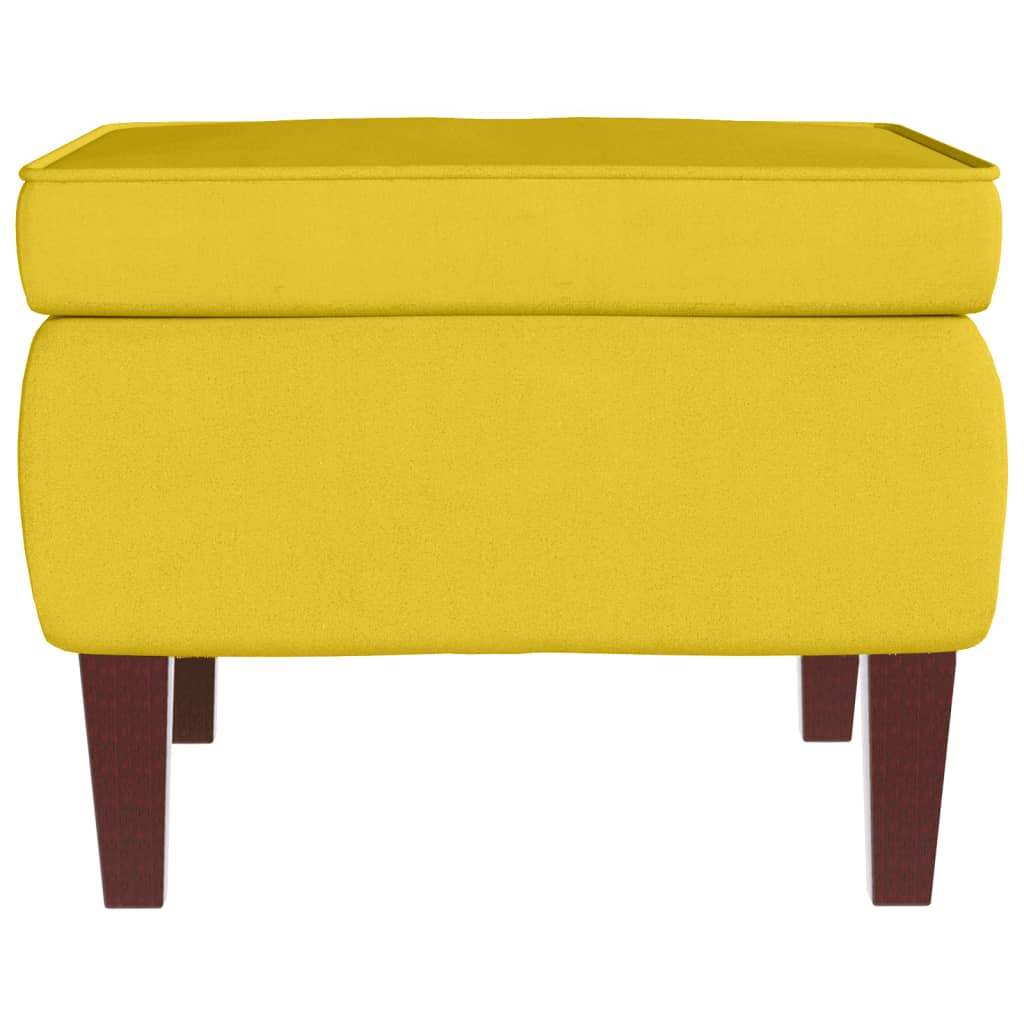 Tabouret avec pieds en bois Jaune Velours - XIOS