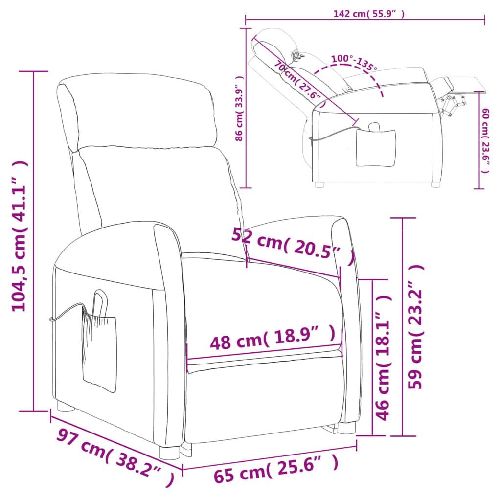 Fauteuil Marron foncé Tissu - XIOS