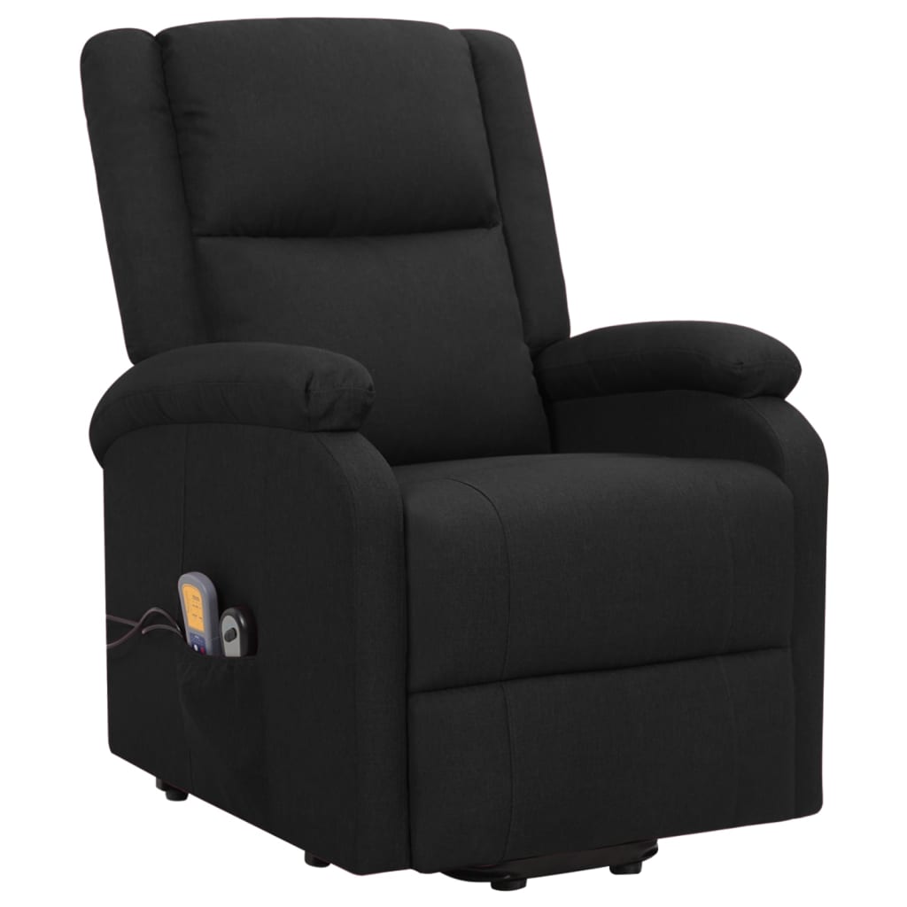 Fauteuil de massage Noir Tissu Fauteuils électriques vidaXL