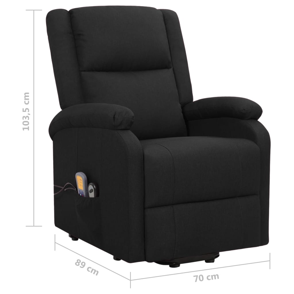 Fauteuil de massage Noir Tissu Fauteuils électriques vidaXL
