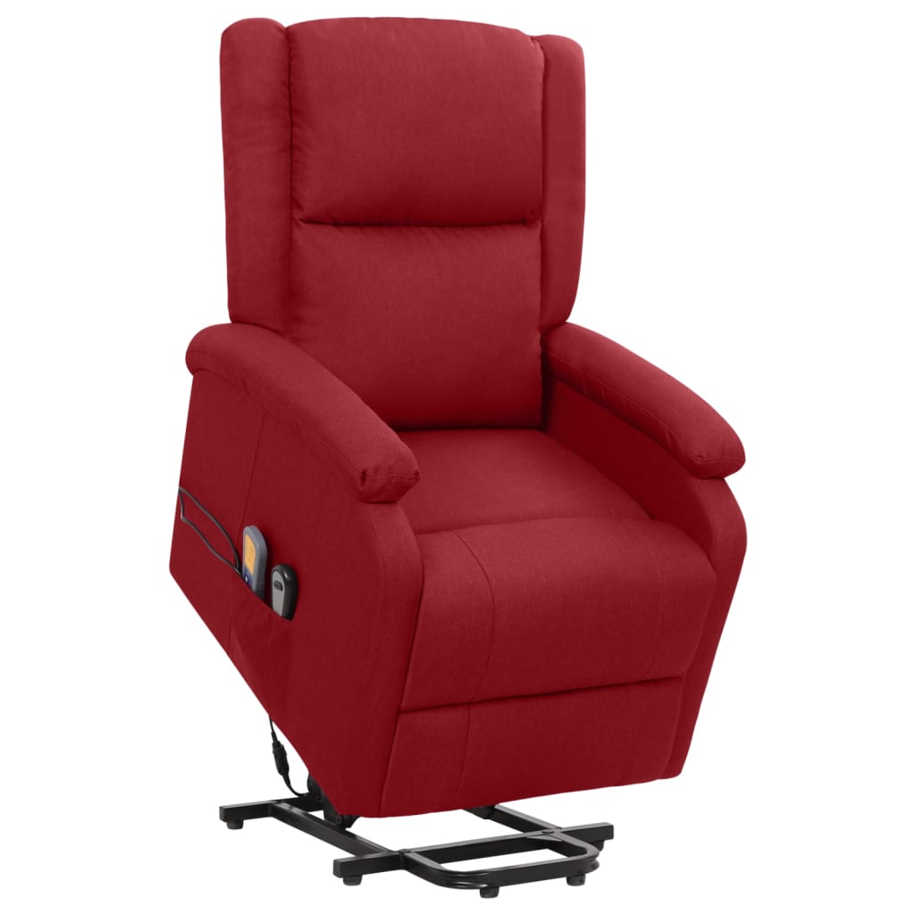 Fauteuil de massage Rouge bordeaux Tissu Fauteuils électriques vidaXL