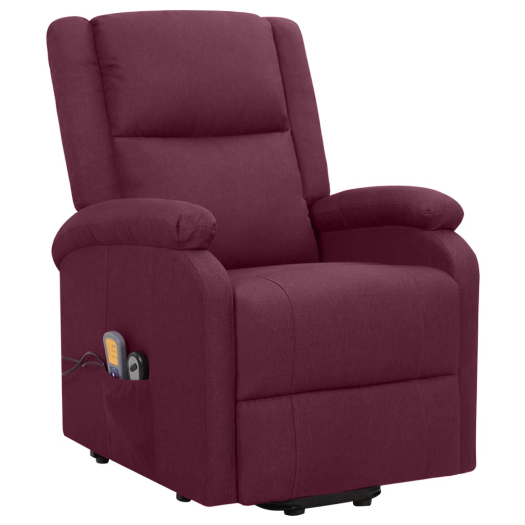 Fauteuil de massage Violet Tissu Fauteuils électriques vidaXL