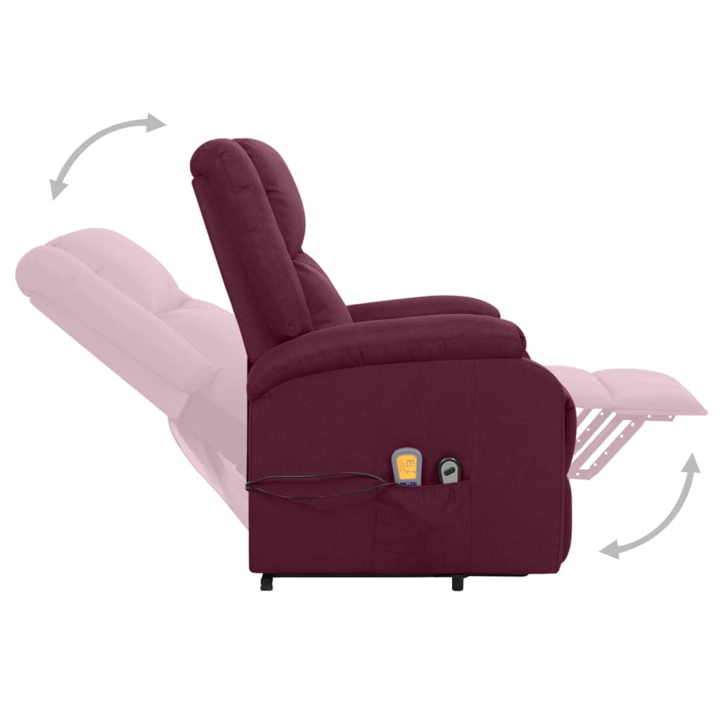 Fauteuil de massage Violet Tissu Fauteuils électriques vidaXL