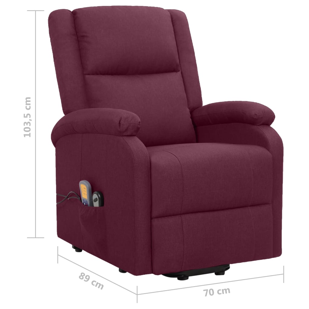 Fauteuil de massage Violet Tissu Fauteuils électriques vidaXL
