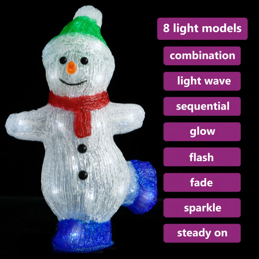 Silhouette de bonhomme de neige de Noël LED Acrylique 30 cm - XIOS