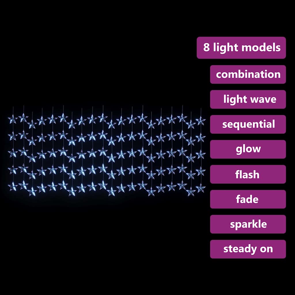 Guirlande lumineuse à étoiles LED 500 LED Bleu 8 fonctions - XIOS