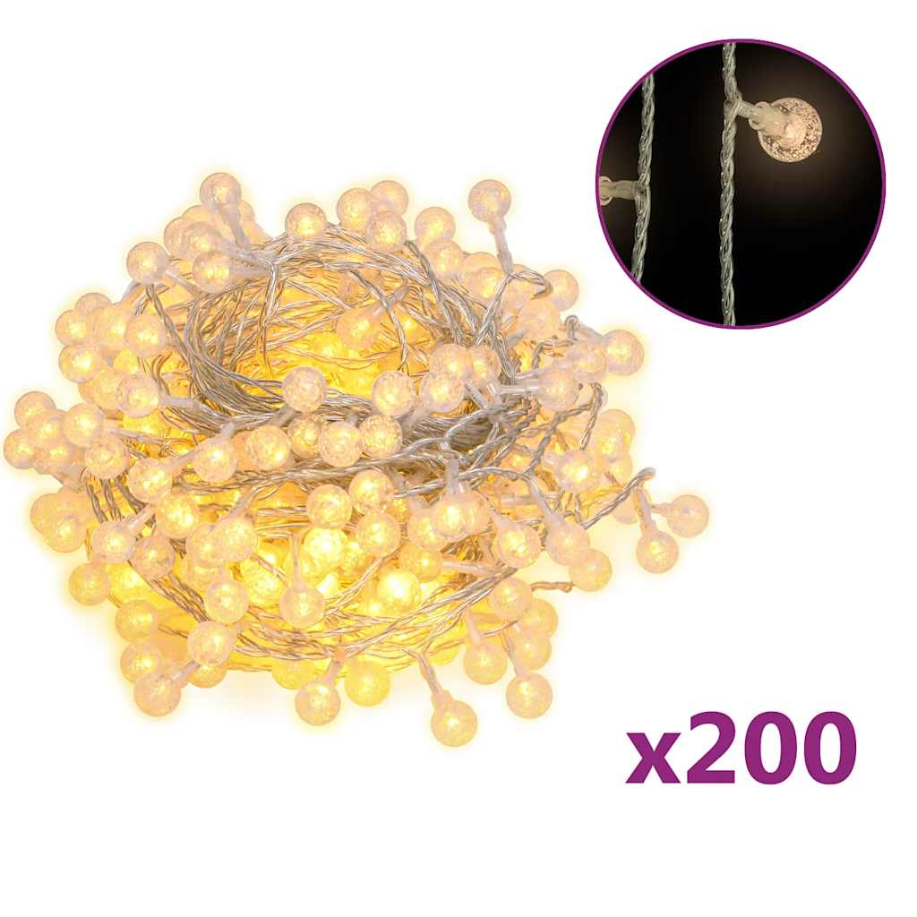 Guirlande lumineuse Globe 20 m 200 LED Blanc chaud 8 fonctions - XIOS