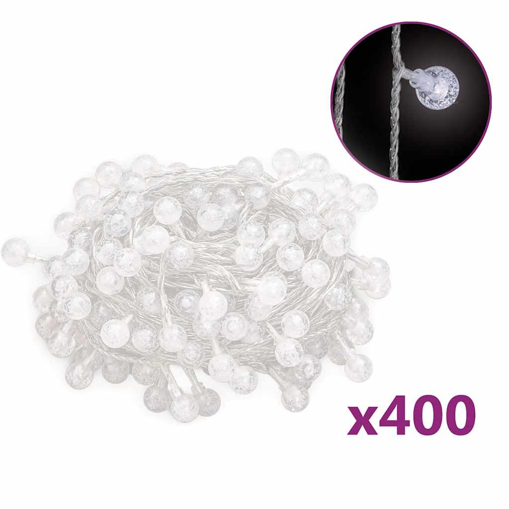 Guirlande lumineuse Globe 40 m 400 LED Blanc froid 8 fonctions - XIOS