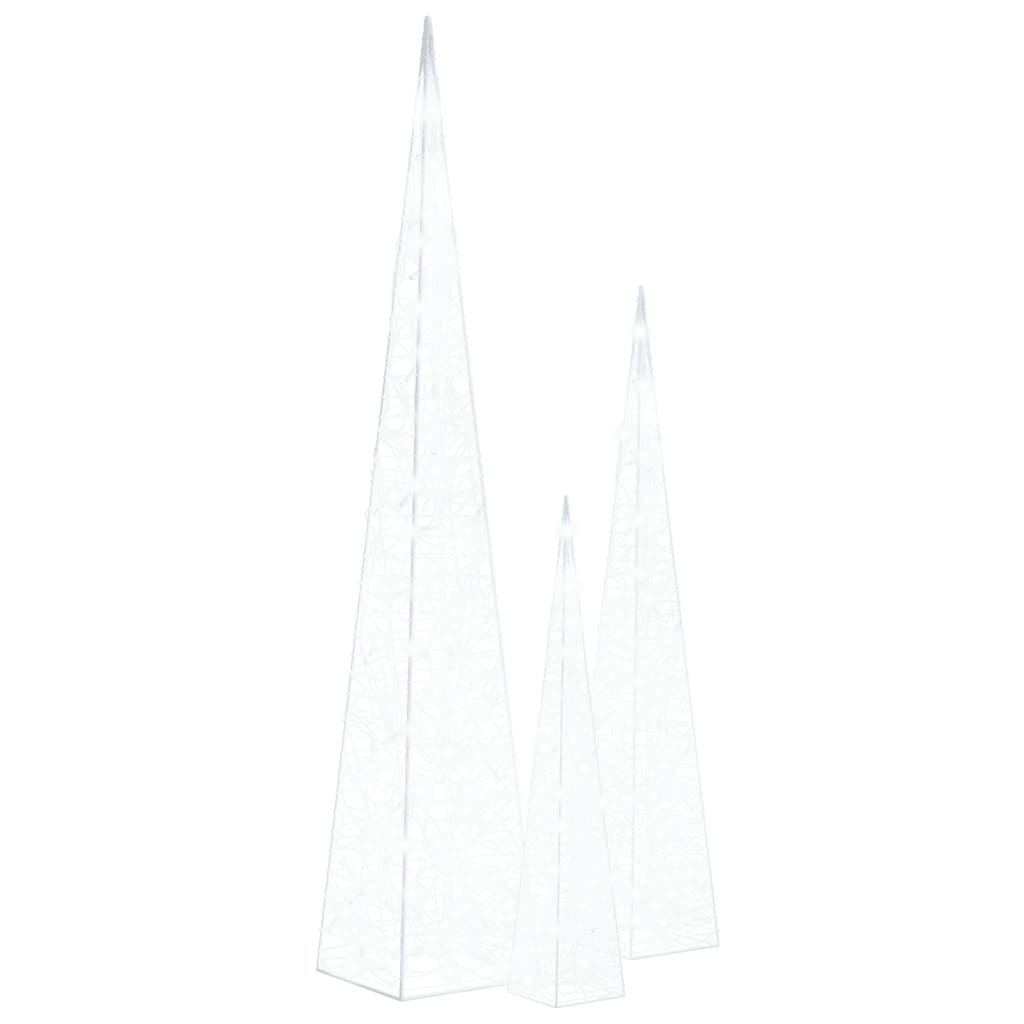 Jeu de cônes lumineux à LED Acrylique Blanc froid 60/90/120 cm - XIOS