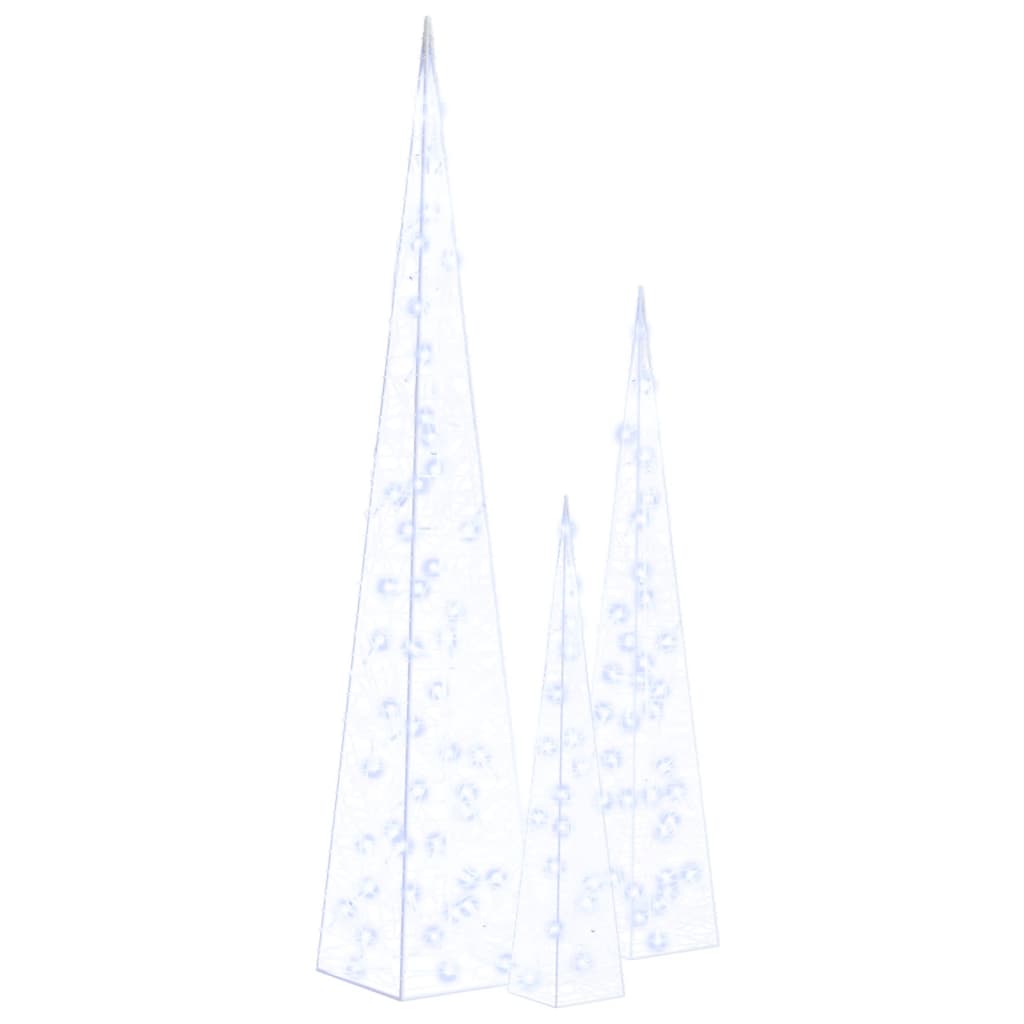 Jeu de cônes lumineux à LED Acrylique Bleu 60/90/120 cm