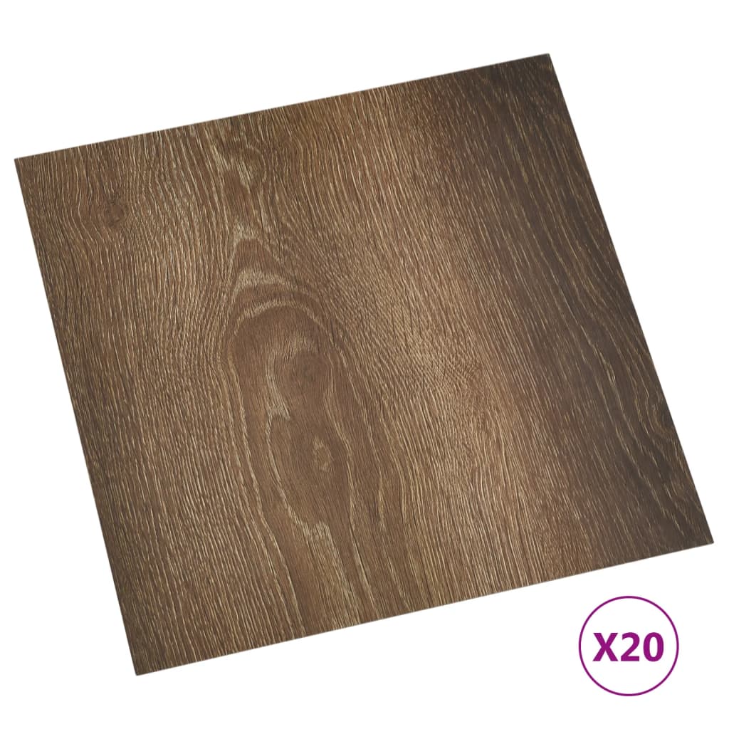 Dalles de plancher autoadhésives 20 pcs PVC 1,86 m² marron Tapis & revêtements de sol vidaXL