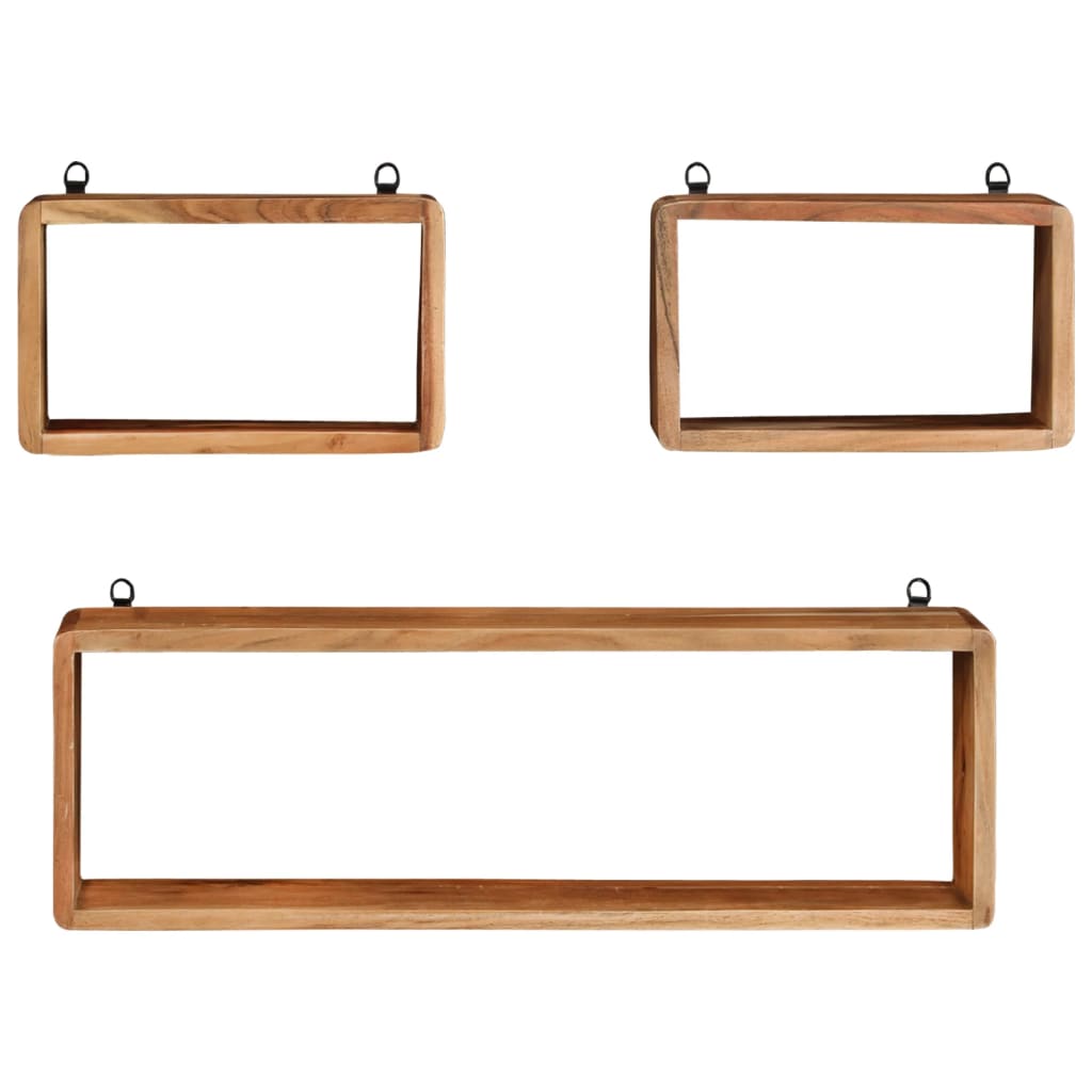 Ensemble d'étagères murales cube 3 pcs Bois d'acacia solide - XIOS
