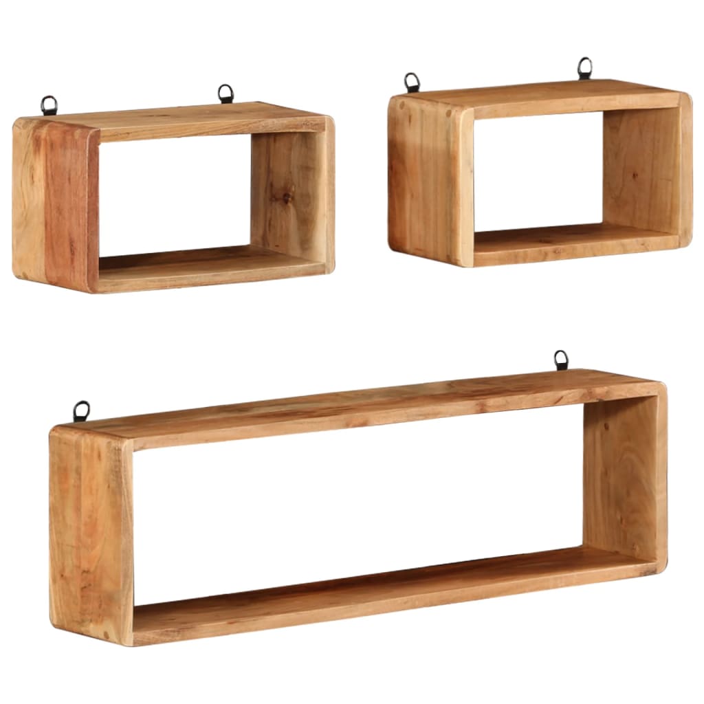 Ensemble d'étagères murales cube 3 pcs Bois d'acacia solide - XIOS