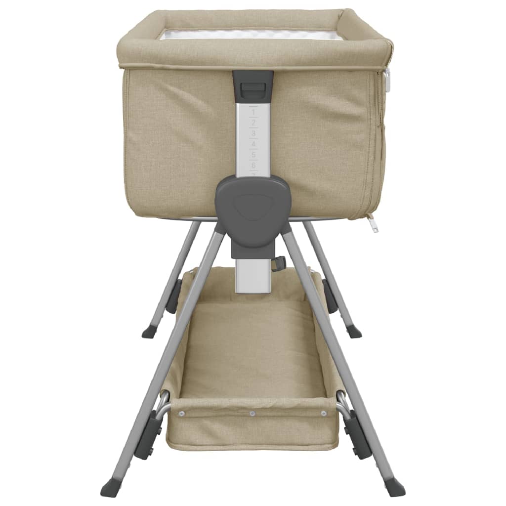 Lit pour bébé avec matelas Taupe Tissu de lin - XIOS