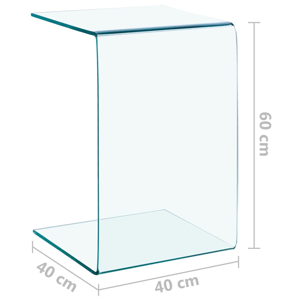 Table d'appoint 40x40x60 cm Verre trempé - XIOS