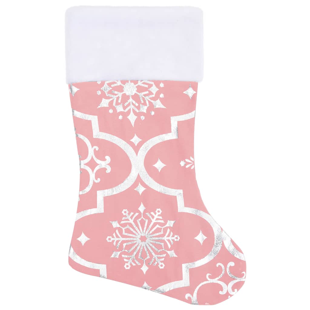 Jupe de sapin de Noël de luxe avec chaussette Rose 90 cm Tissu