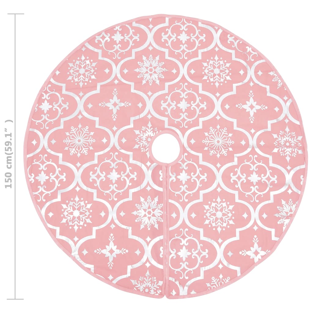 Jupe de sapin de Noël de luxe avec chaussette Rose 150 cm Tissu - XIOS