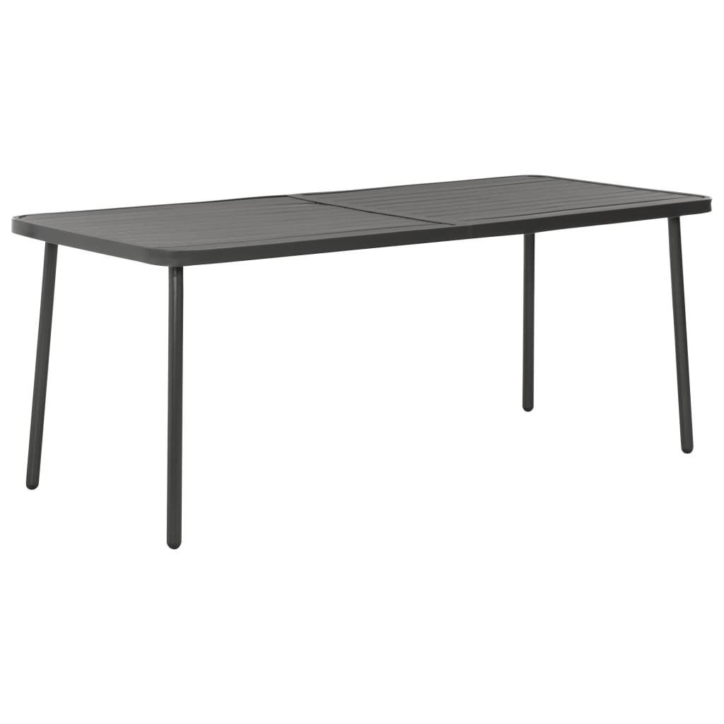 Ensemble à manger de jardin 7 pcs Acier Gris foncé