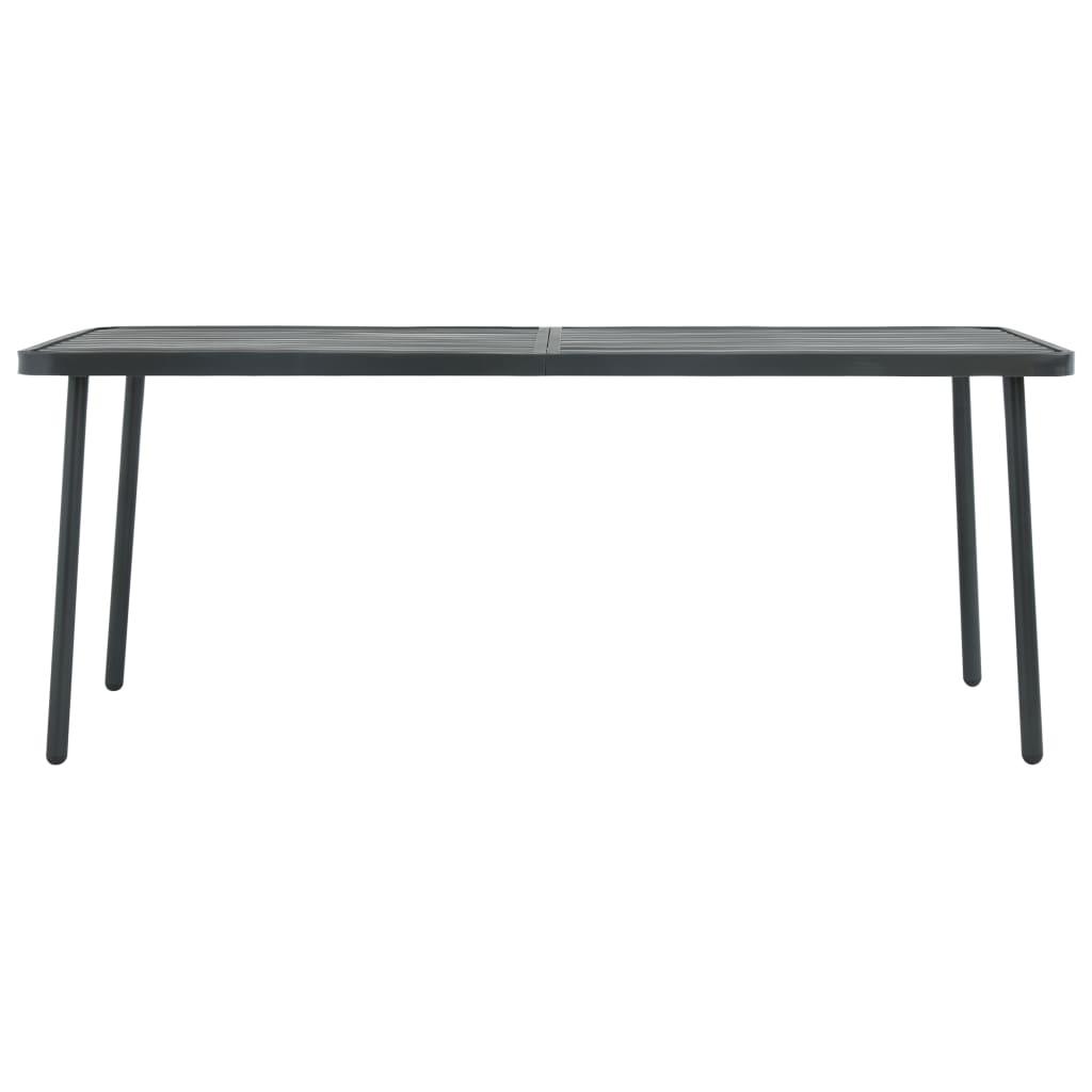 Ensemble à manger de jardin 7 pcs Acier Gris foncé