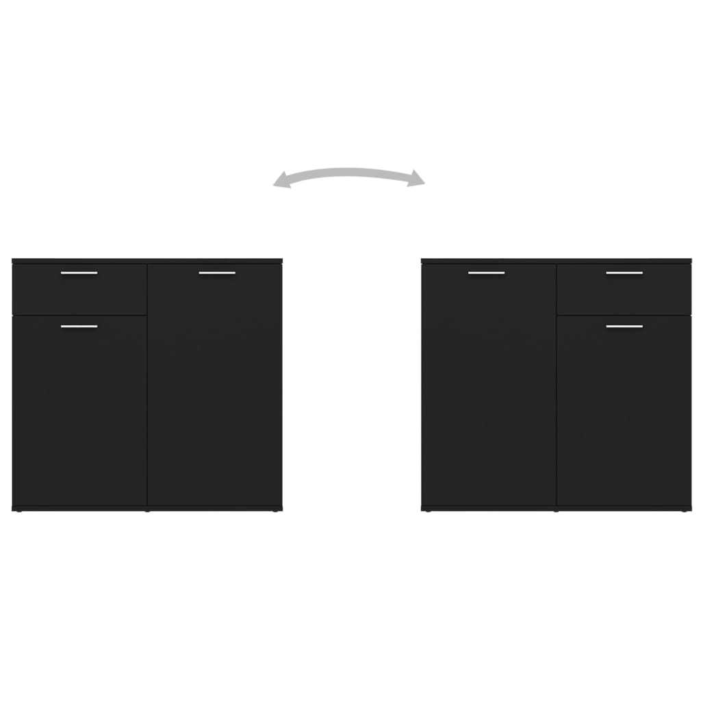 Buffet Noir 160x36x75 cm Bois d'ingénierie Buffets & bahuts vidaXL