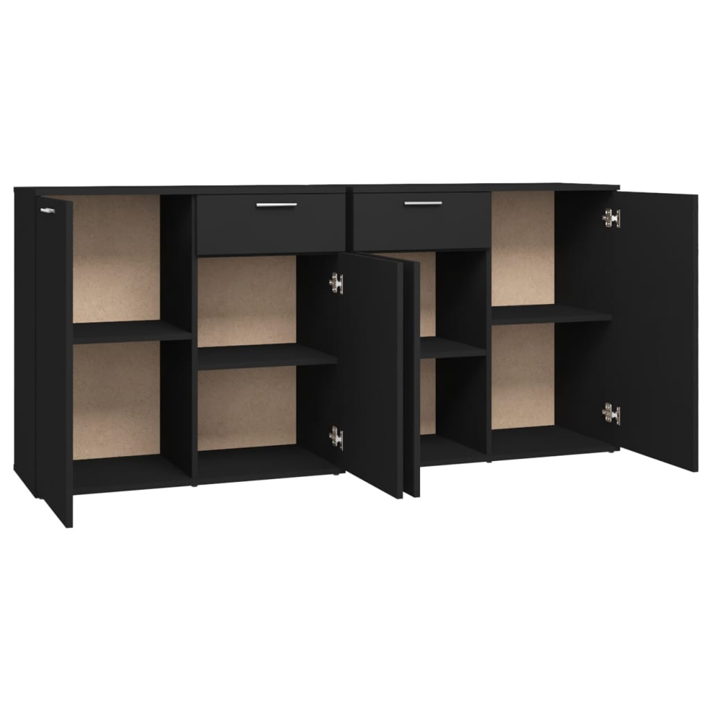 Buffet Noir 160x36x75 cm Bois d'ingénierie Buffets & bahuts vidaXL