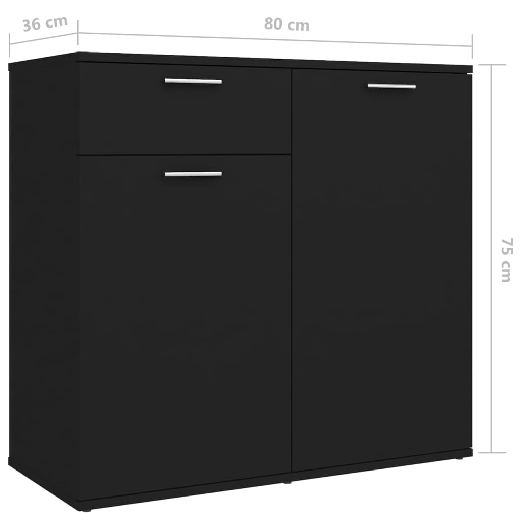 Buffet Noir 160x36x75 cm Bois d'ingénierie Buffets & bahuts vidaXL