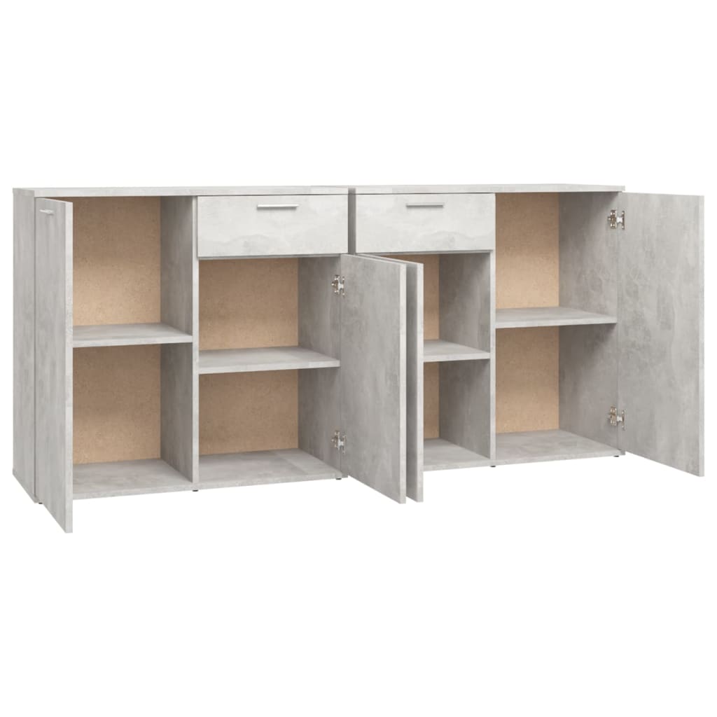Buffet Gris béton 160x36x75 cm Bois d'ingénierie - XIOS