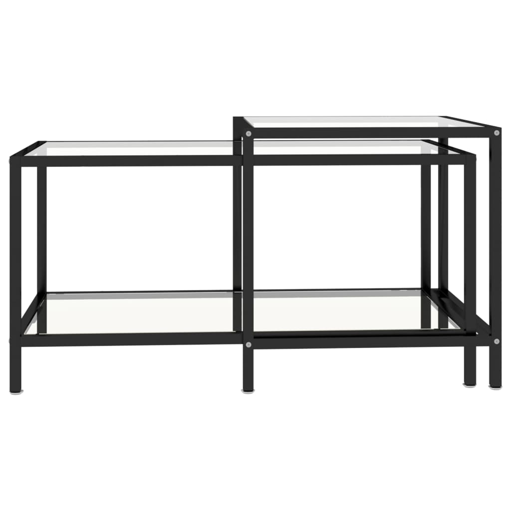 Tables à thé 2 pcs Verre trempé Transparent