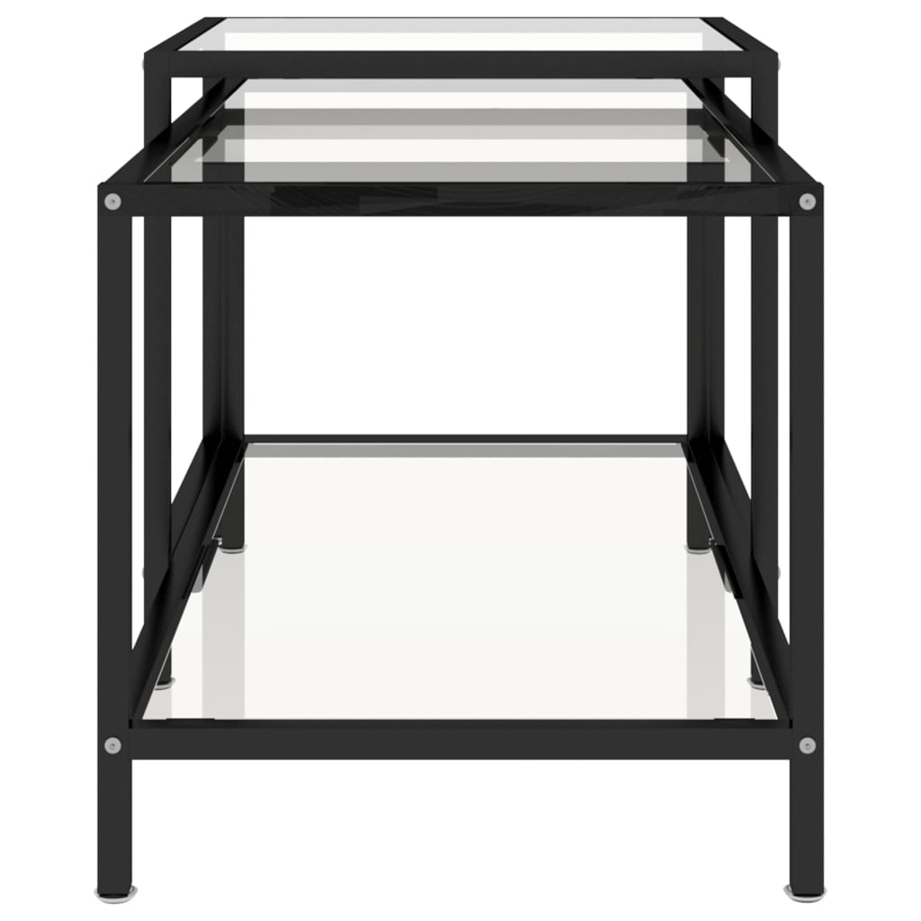 Tables à thé 2 pcs Verre trempé Transparent