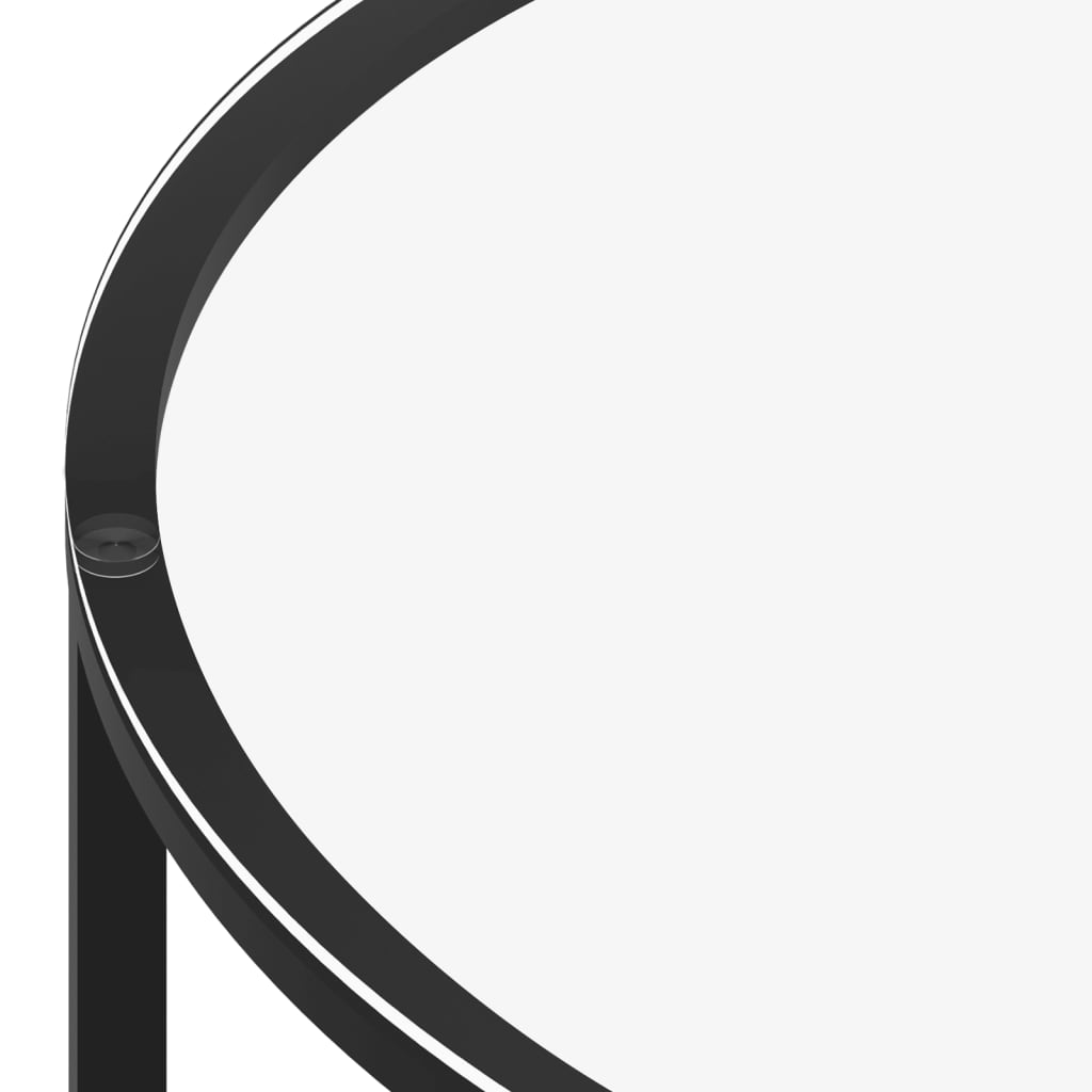 Table à thé Noir et marbre blanc 70 cm Verre trempé Tables d'appoint vidaXL