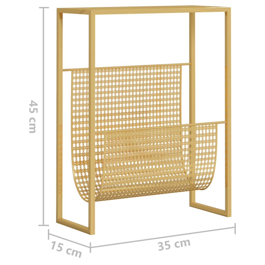 Porte-revue Doré 35x15x45 cm Acier - XIOS