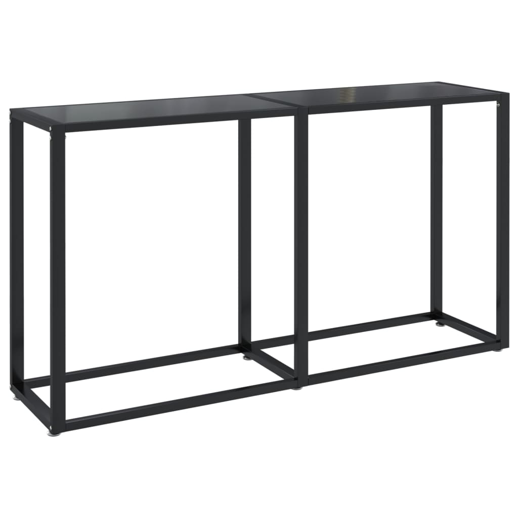 Table console Noir 140x35x75,5 cm Verre trempé Tables d'appoint vidaXL