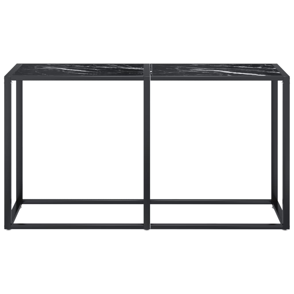 Table console Marbre noir 140x35x75,5 cm Verre trempé - XIOS