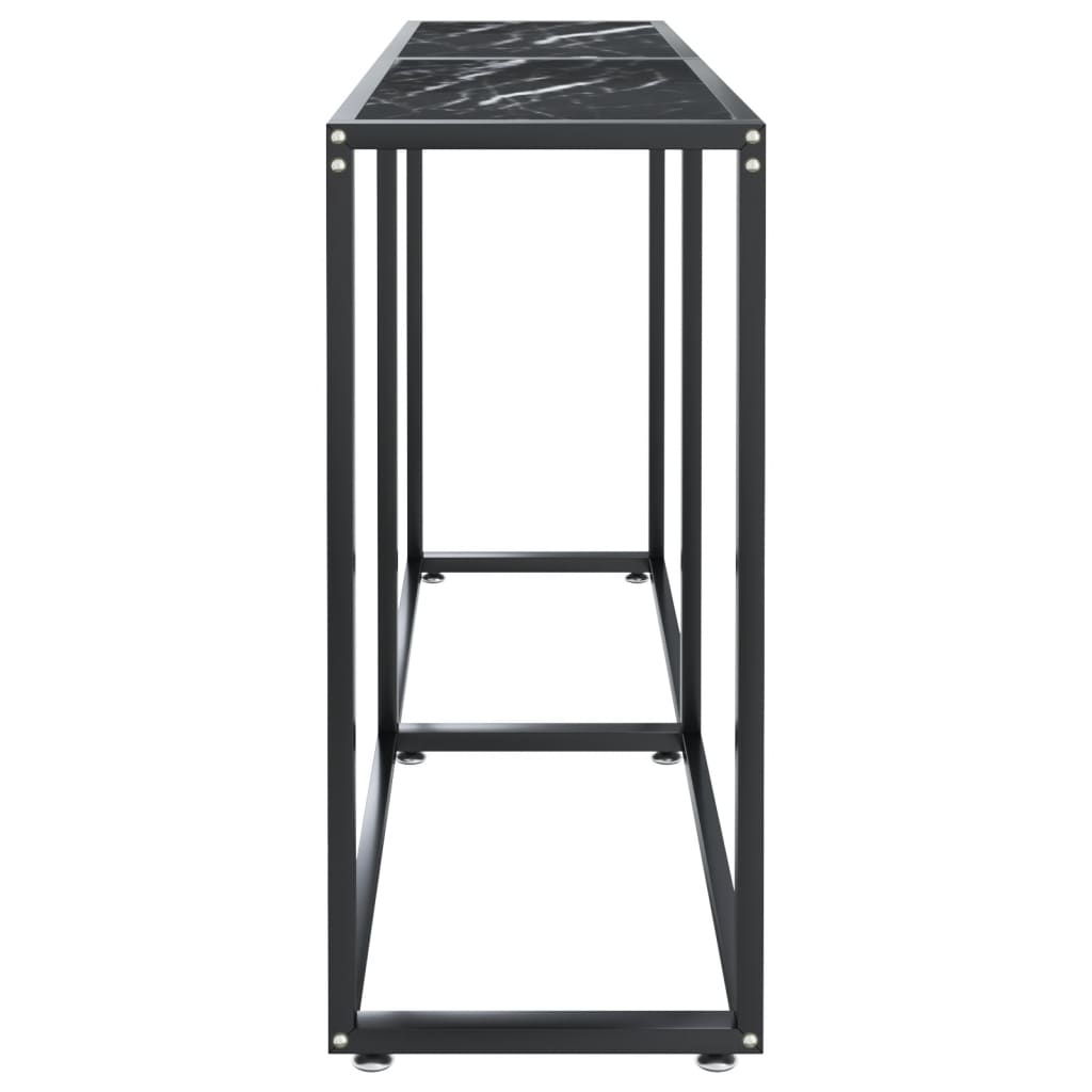 Table console Marbre noir 140x35x75,5 cm Verre trempé - XIOS