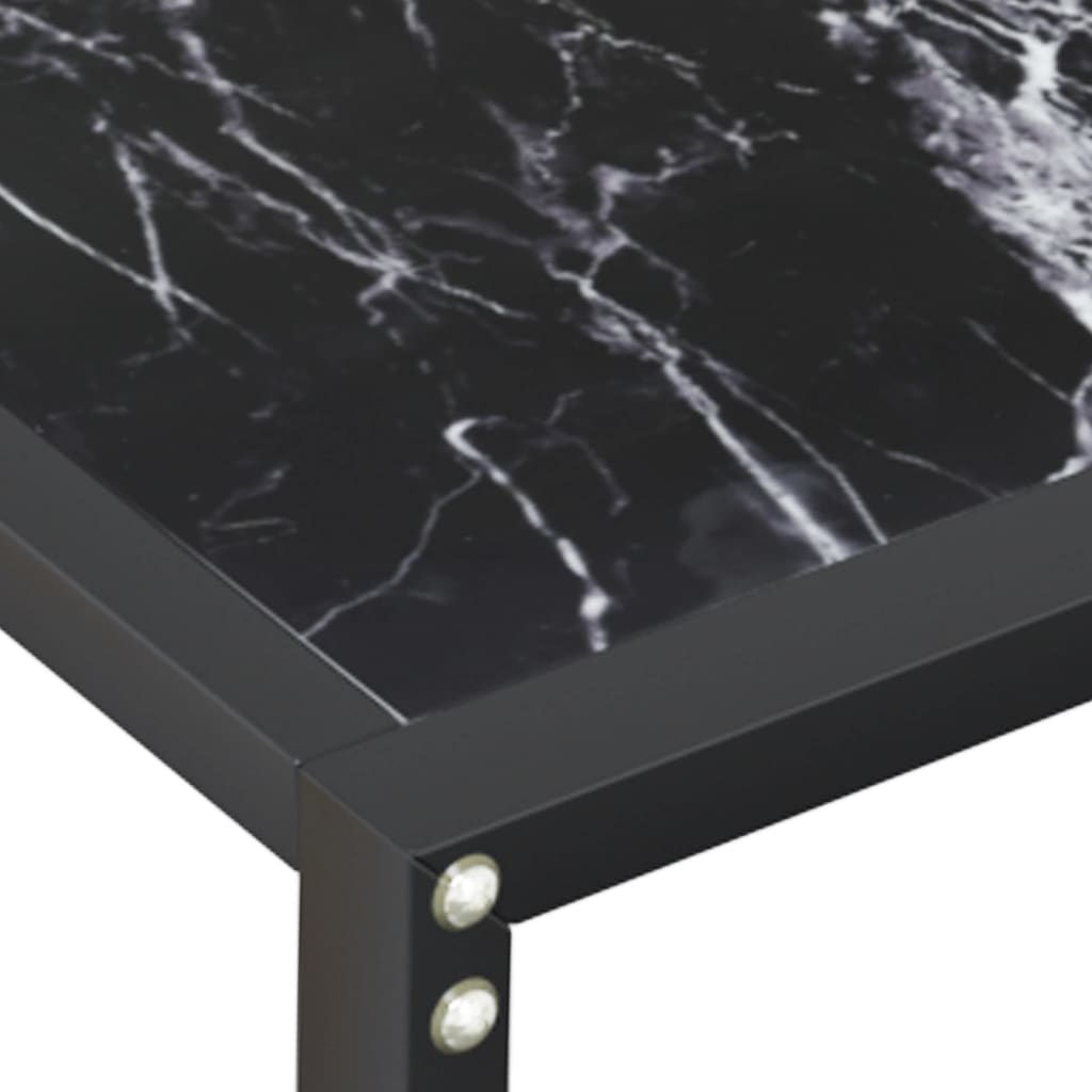 Table console Marbre noir 140x35x75,5 cm Verre trempé - XIOS