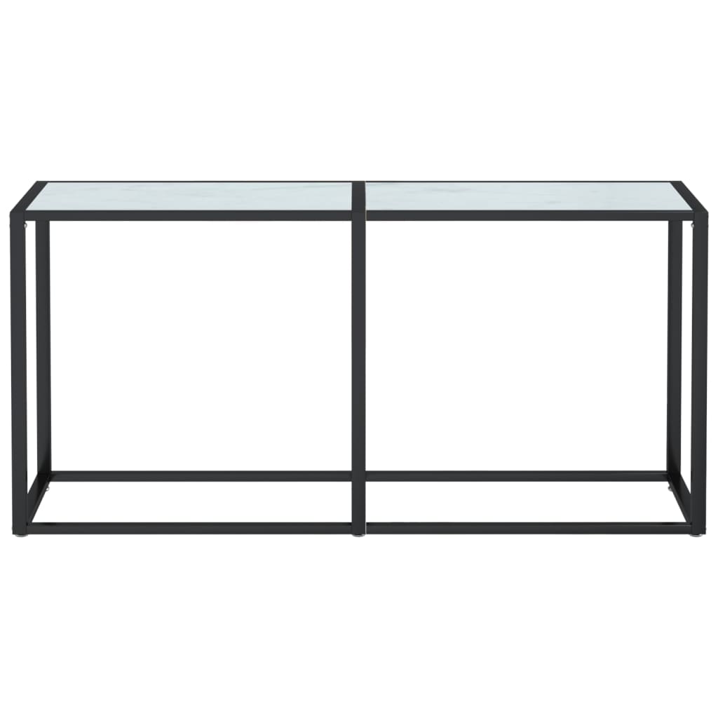 Table console Marbre blanc 160x35x75,5 cm Verre trempé - XIOS