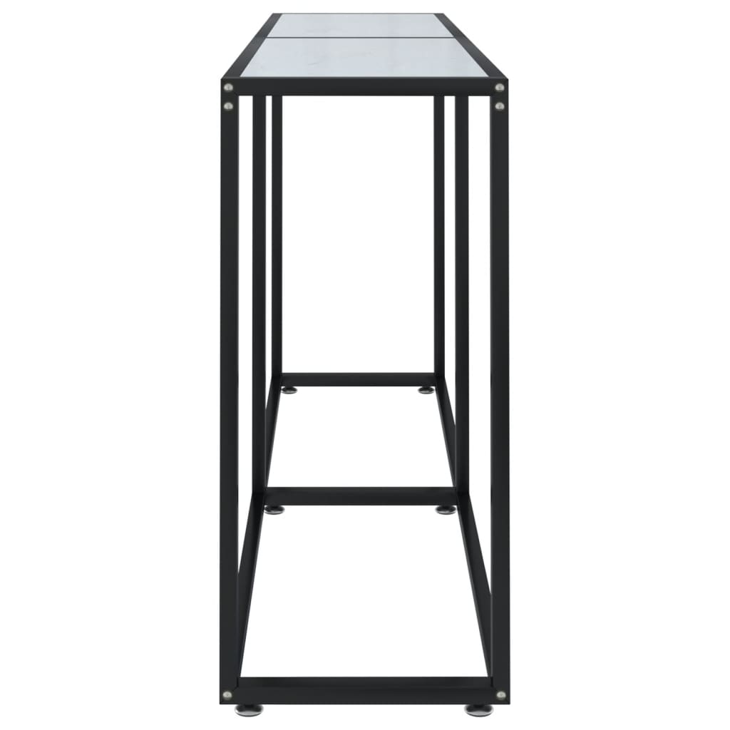 Table console Marbre blanc 160x35x75,5 cm Verre trempé - XIOS