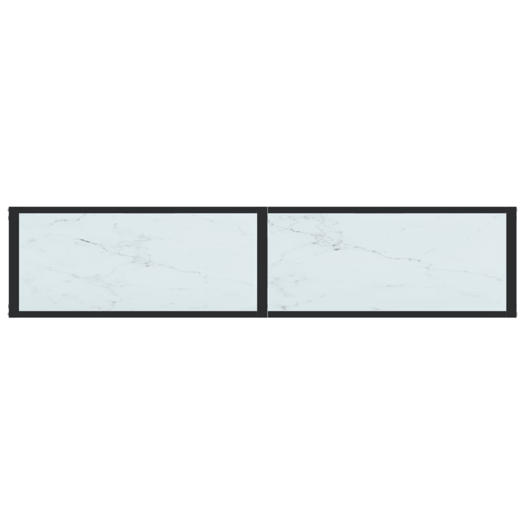 Table console Marbre blanc 160x35x75,5 cm Verre trempé - XIOS