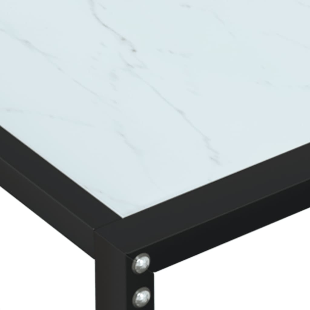 Table console Marbre blanc 160x35x75,5 cm Verre trempé - XIOS