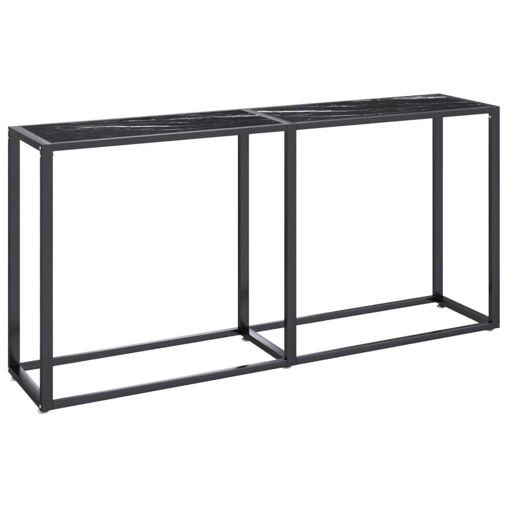 Table console Marbre noir 160x35x75,5 cm Verre trempé - XIOS