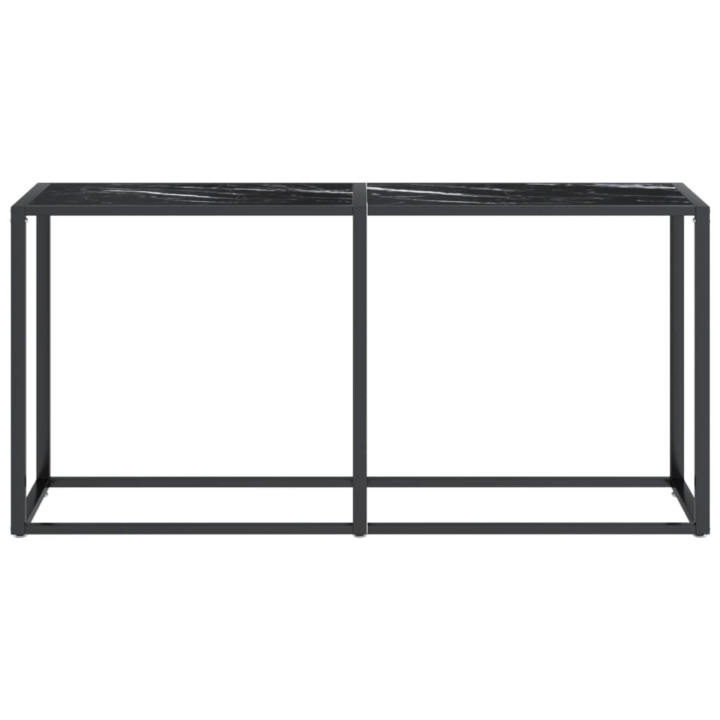 Table console Marbre noir 160x35x75,5 cm Verre trempé - XIOS