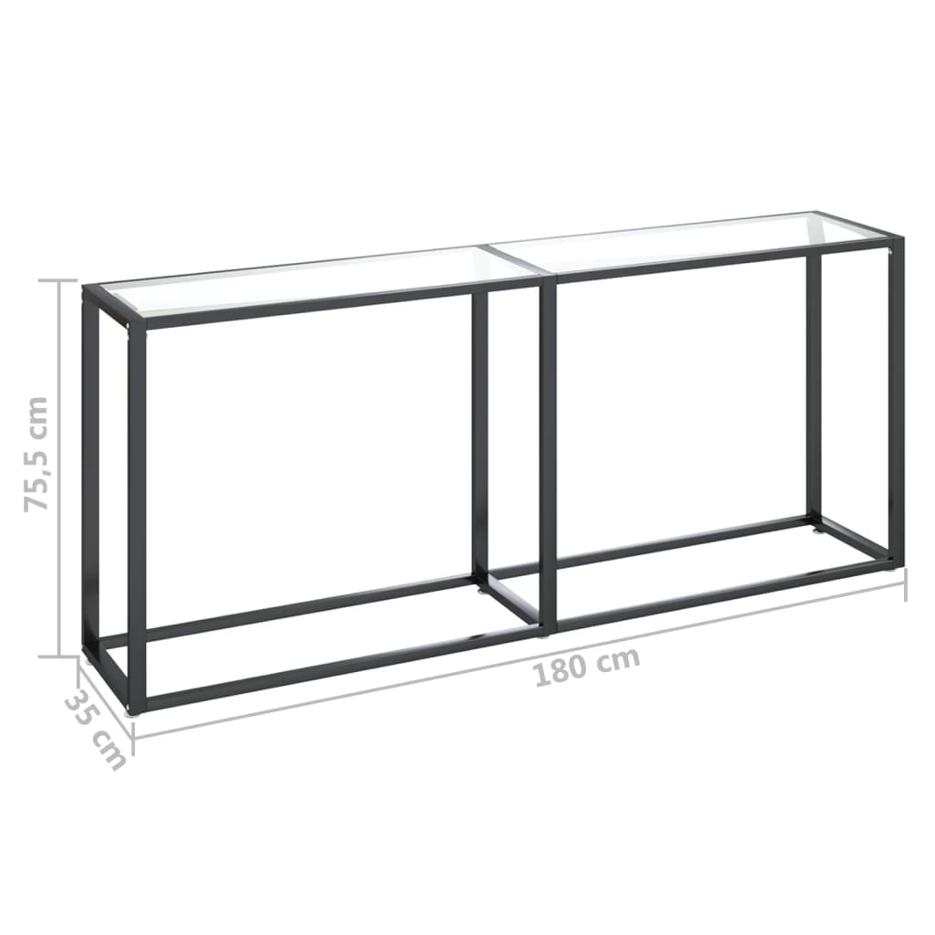 Table console Transparent 180x35x75,5 cm Verre trempé - XIOS