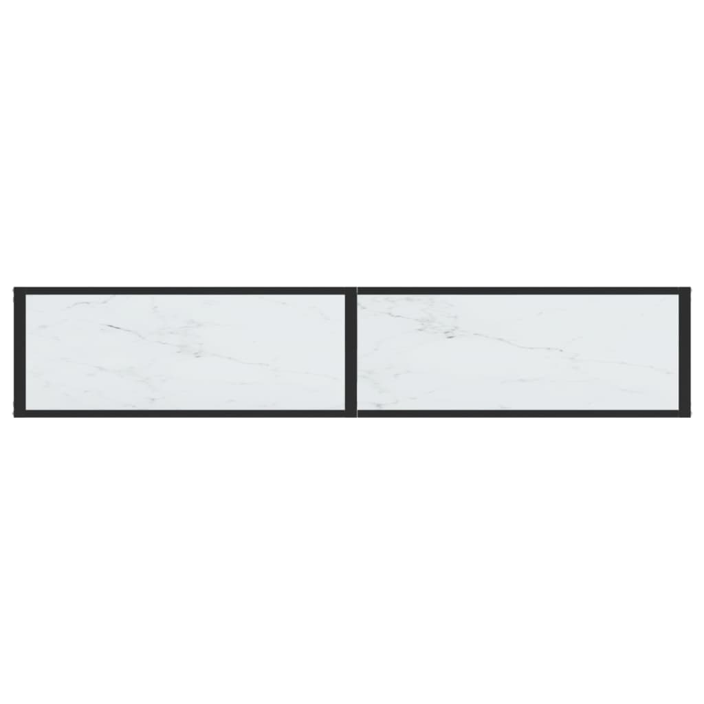 Table console Marbre blanc 180x35x75,5 cm Verre trempé - XIOS