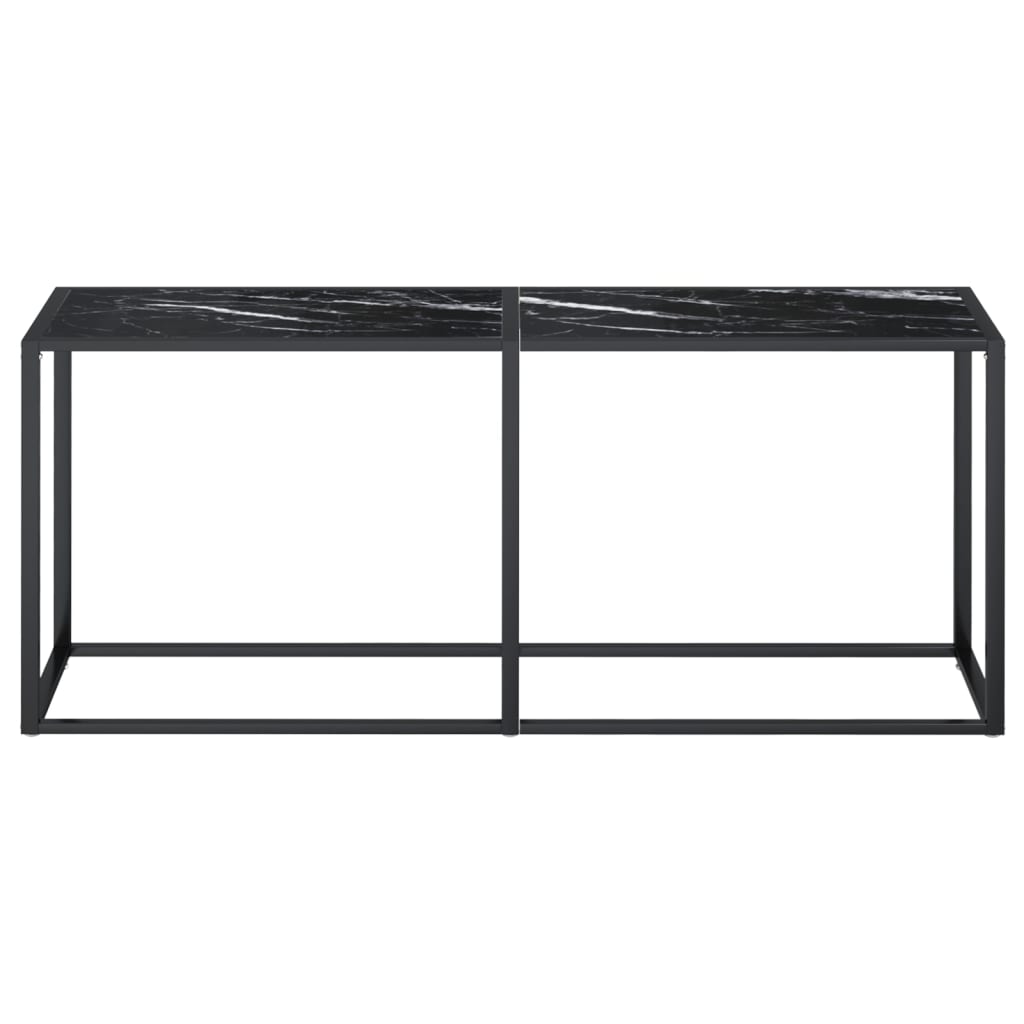 Table console Marbre noir 180x35x75,5 cm Verre trempé - XIOS