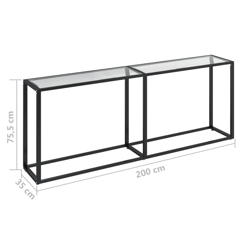 Table console Transparent 200x35x75,5 cm Verre trempé - XIOS