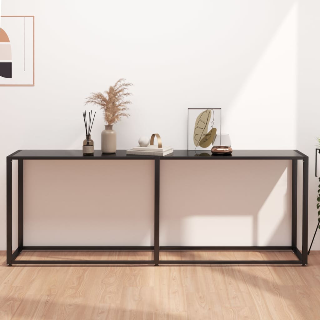 Table console Noir 200x35x75,5 cm Verre trempé - XIOS