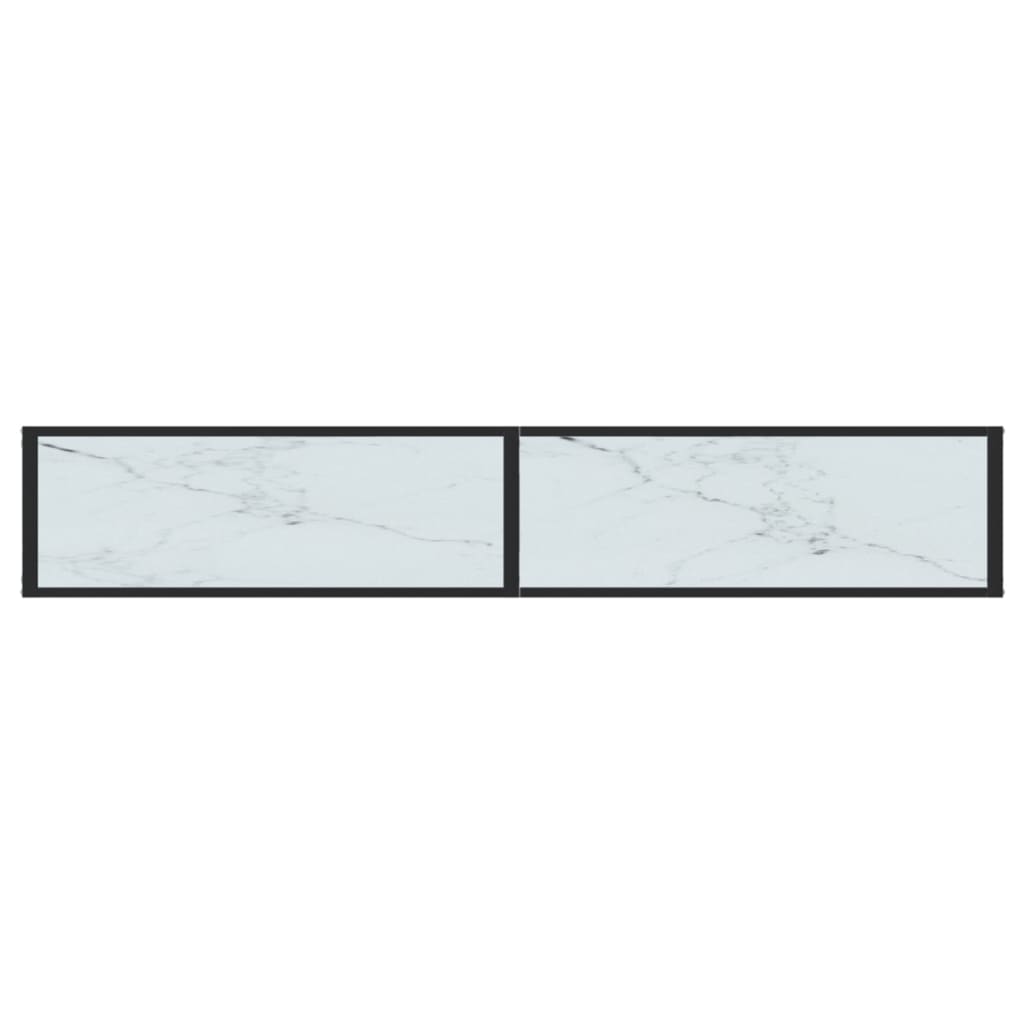 Table console Marbre blanc 200x35x75,5 cm Verre trempé - XIOS