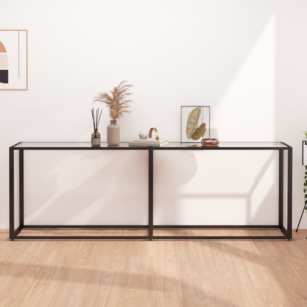 Table console Transparent 220x35x75,5 cm Verre trempé - XIOS
